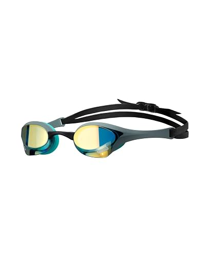 Arena Cobra Ultra Swimming Goggles, Professional Competitive Swim Racing Goggles for Men and Women with Interchangeable Nose Bridge, Best for Indoor Outdoor triathlons and Lap Swimming