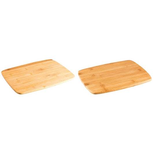 Vasconia 4048124 Tabla Para Picar Básicos de Bambú, Café, Grande + 4048117 Tabla Para Picar Básicos de Bambú, Café, Mediana