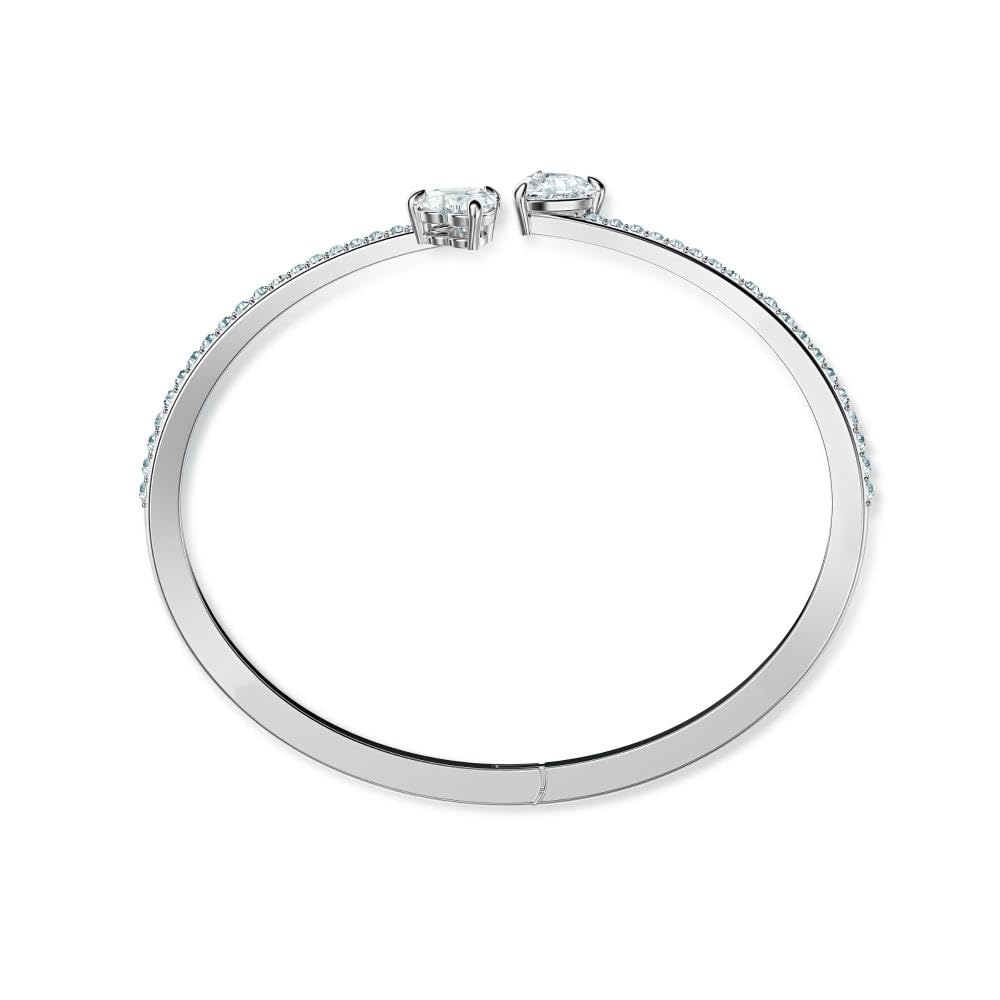 Swarovski Soul - Pulsera de corazón, acabado rodio, cristales transparentes