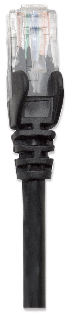 Intellinet - Cable Patch UTP Cat 6 Negro, Longitud de 3 m, 100% Cobre, con contactos chapados en Oro, con Botas de Seguridad, flexibilidad sin deformaciones, Color Negro