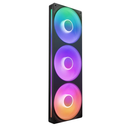 NZXT F360 RGB Core - Marco de 360 mm con 3 ventiladores de 120 mm y 8 led RGB cada uno. Control de velocidad e iluminación, alta presión estática y flujo de aire, rodamiento fluido, color negro - 360mm - Marco único - Negro -