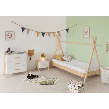 ALTEREGO - Buró infantil nórdico Klem, Color Blanco y Madera