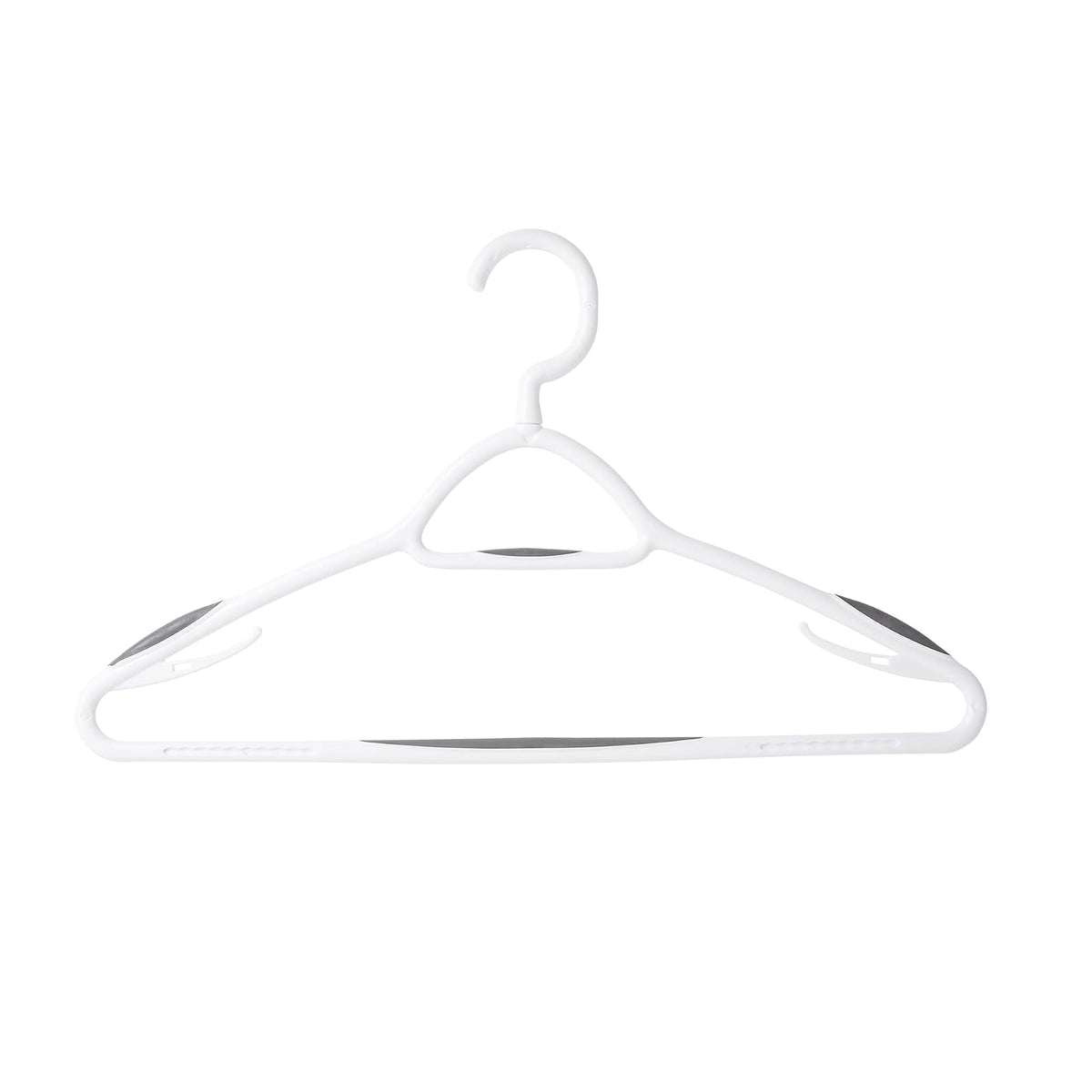 neatfreak - Juego de 5 Perchas Antideslizantes de Lujo - Perchas Que ahorran Espacio para Ropa, Pantalones, Chaquetas y Camisa, Paquete de 5, Blanco/Gris