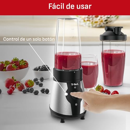 T-fal Mini Procesador de Alimentos/Licuadora Actimix, obtén resultados saludables y nutritivos todo el tiempo por sus múltiples funciones, simplificado a un botón, capacidad de 750 ml BL1BKDMX