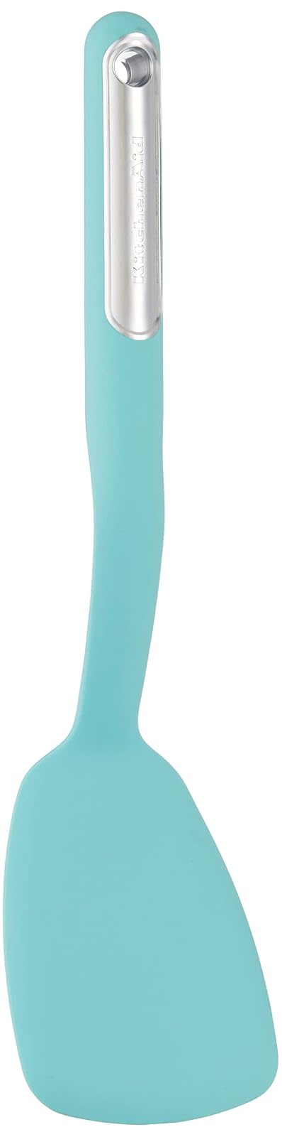 KitchenAid - Volteador corto, Agua (Aqua), 12 pulgadas, 1 | Agua (Aqua), 1 pieza, cuerda del mango, nailon con silicona, resistente al calor 232°C