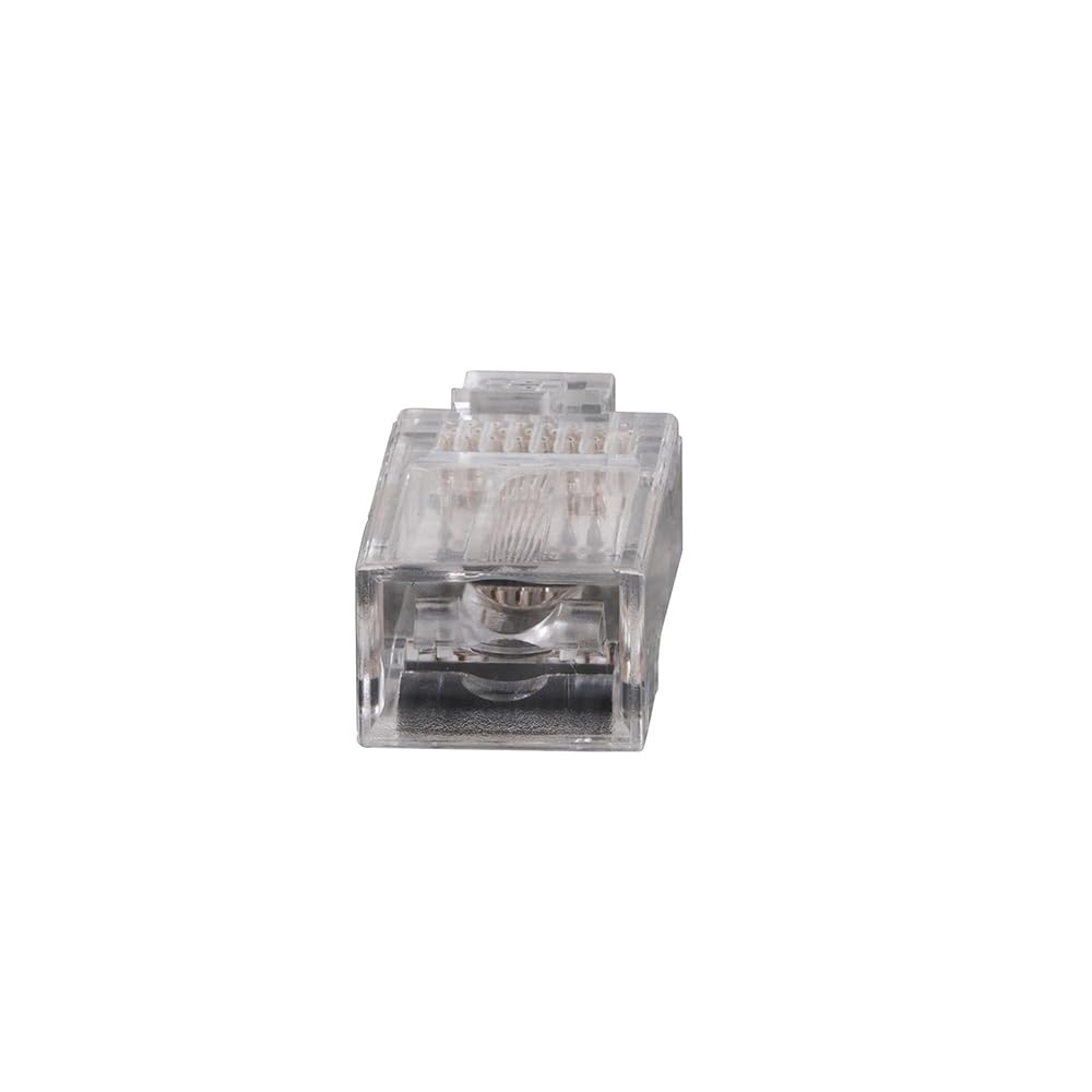 Klein Tools VDV826-728 Pass-Thru Modular Data Plug, RJ45 CAT5E, chapado en oro, conectores pasantes, paquete de 10