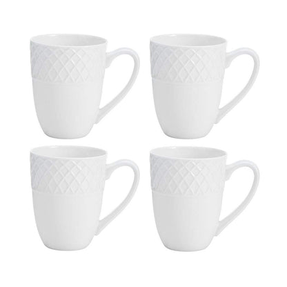 Mikasa Trellis - Juego de vajilla de 16 piezas, servicio para 4, color blanco