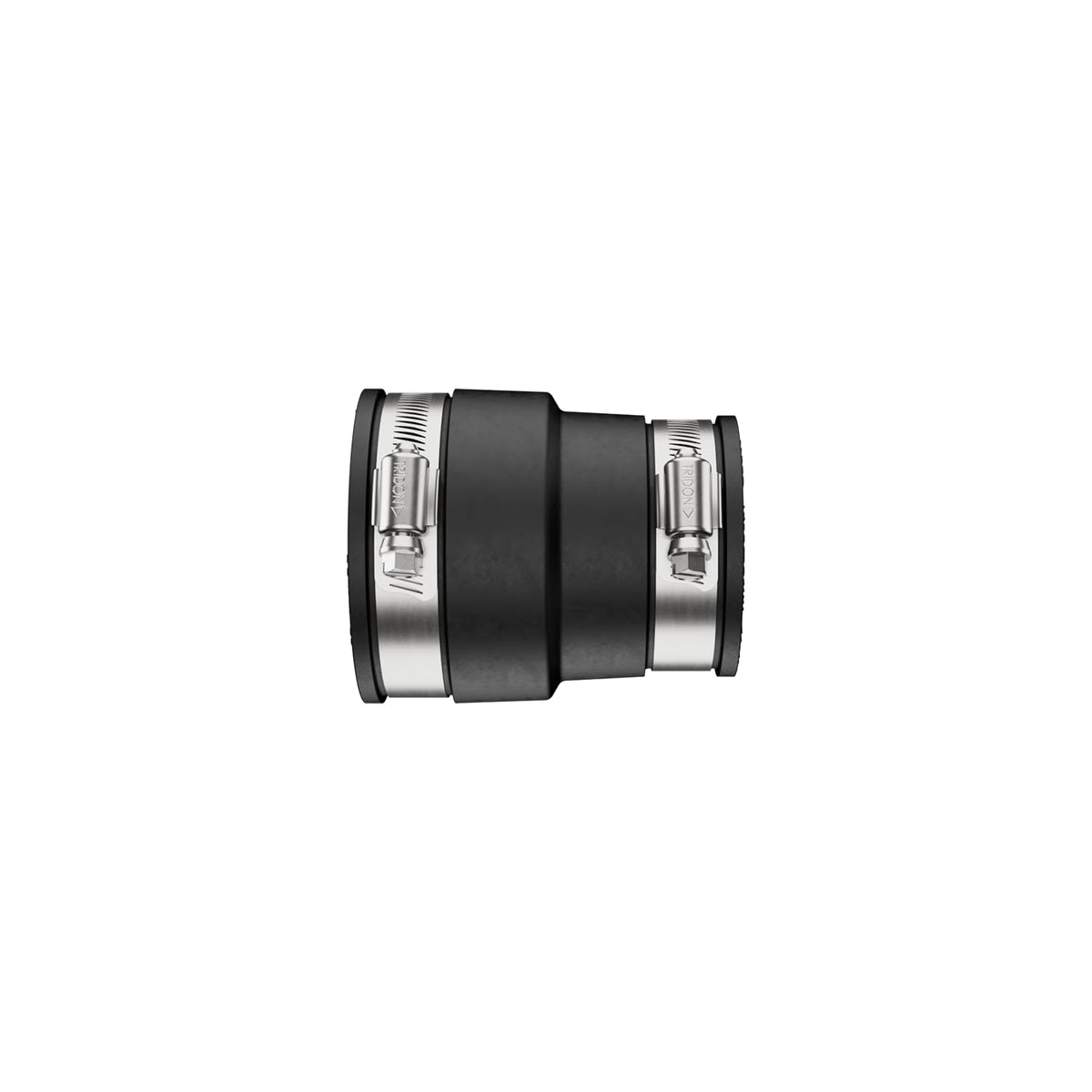 Fernco P1056-150/125 - Acoplamiento flexible de tubería de PVC de hierro fundido, conexiones de plomería de plástico o acero, 1-1/2" x 1-1/4", negro