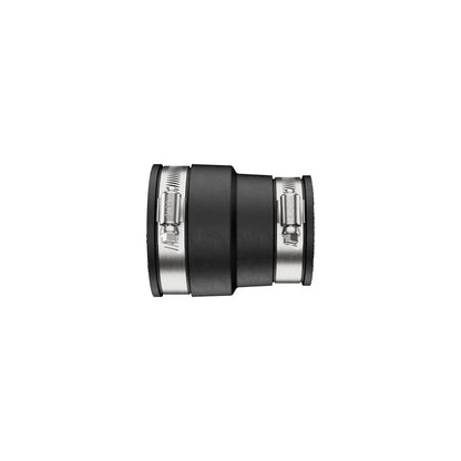 Fernco P1056-150/125 - Acoplamiento flexible de tubería de PVC de hierro fundido, conexiones de plomería de plástico o acero, 1-1/2" x 1-1/4", negro