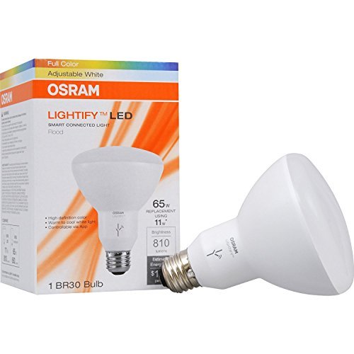 SYLVANIA 75584 Smart+ ZigBee, Color Changing and Dimmable BR30 LED Bulb, 65-Watt Equivalent, Works with SmartThings, Wink, and Echo Plus, Hub Needed, 4 Pack, Full