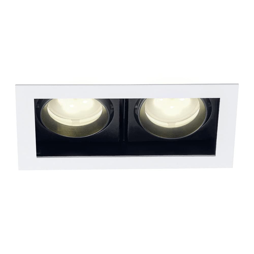 Tecnolite Lámpara Downlight Empotrable Dirigible, Potencia Máx. 120 W, 2 Bases GX5.3/GU10, No incluye focos
