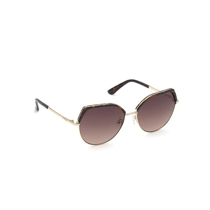Guess Lentes de Sol GU7736 para Mujer, Color Habana Oscura con Armazón Metálico y Micas Humo Degradado con Protección UV Nivel 3