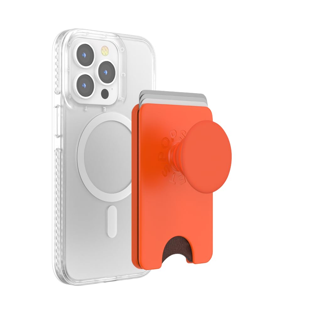PopSockets PopWallet Cartera Magnética para Celular Compatible con MagSafe - calcomanía - Orange 10