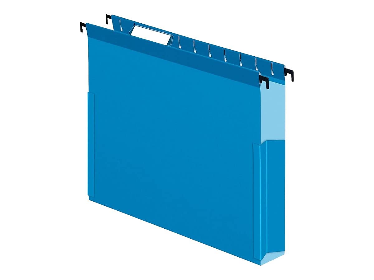 Oxford Pendaflex 59202 SureHook - Archivos de caja para colgar reforzados, 2 pulgadas con lados, letra, azul (caja de 25)