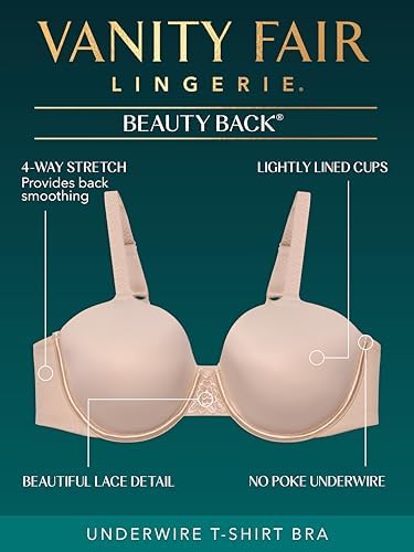 Vanity Fair Full Figure Beauty Back Smoothing Bra (36c-42h) Sujetador Moldeado para Mujer