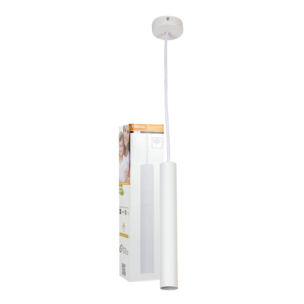 Tecnolite - Lámpara Colgante LED de Metal 1.53 m de Altura, 3 W, Luz Cálida Brillante, LED integrado