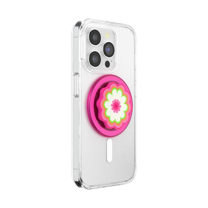 PopSockets - Agarre para teléfono MagSafe, agarre magnético seguro y soporte para teléfono, soporte manos libres, compatible con carga inalámbrica, lindos PopSockets – Caleidoscopio de flores moldeado