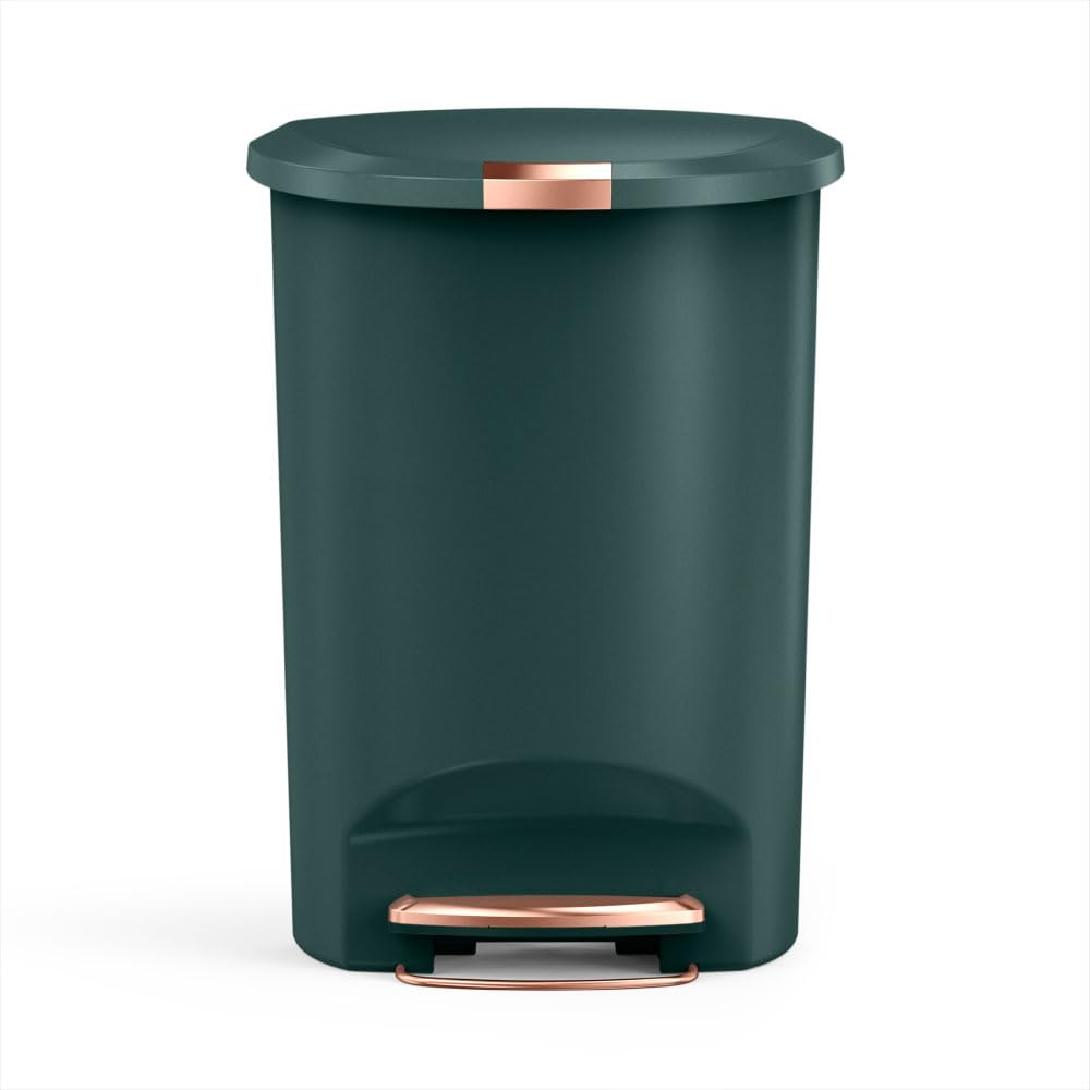 simplehuman Bote de Basura de Cocina Semicircular 50 L con Pedal - Hunter