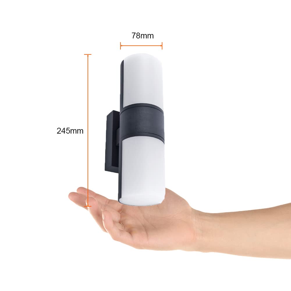 Tecnolite Lámpara Arbotante LED 16W - Luz Cálida Rotativa, Lámpara de Pared Iluminación Directa e Indirecta Exteriores A Prueba de Intemperie
