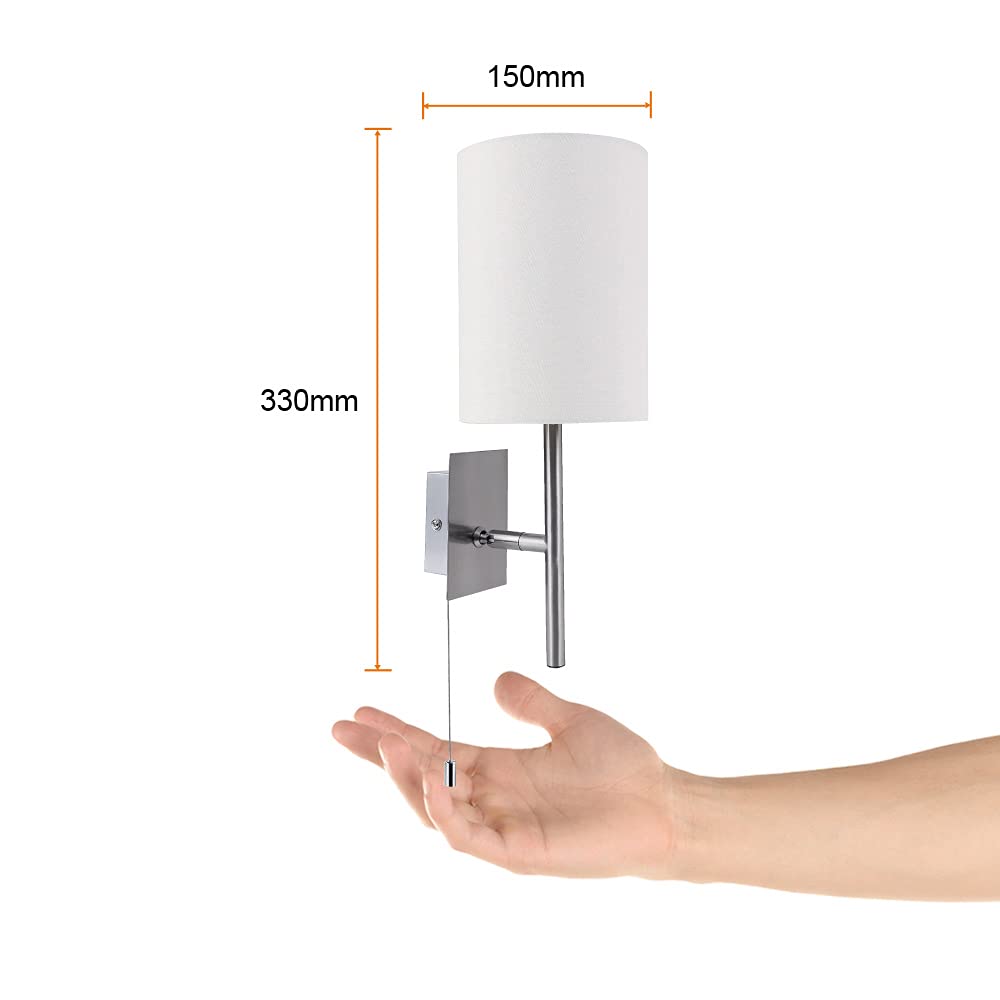 Tecnolite Lampara Sobreponer muro Textil blanco E27 60TL3500MVS