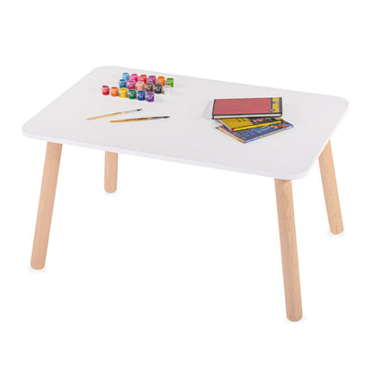 DUDUK Mesa Rectangular Amplia Blanca para Pintar o Actividades Infantiles