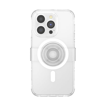PopSockets - Funda Transparente para iPhone 14 Pro, con Agarre y Deslizamiento, Compatible con MagSafe, Carga inalámbrica Compatible