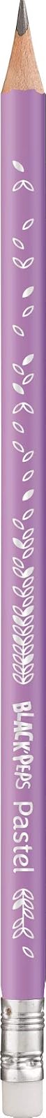 Maped HB #2 Black'Peps - Lápices de grafito pastel con borrador - Forma ergonómica - Bote con 72 lápices pastel - Menta, Rosa y Lavanda