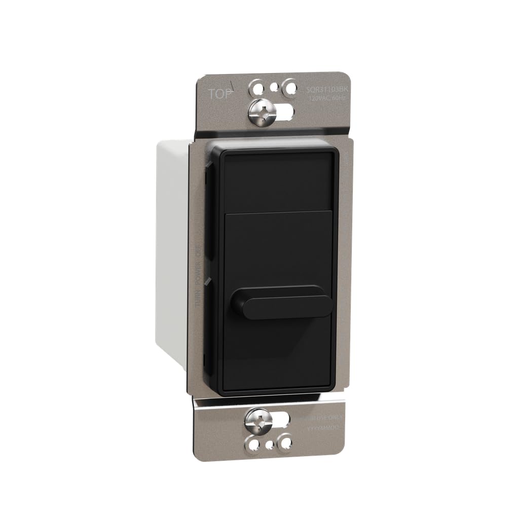 Square D by Schneider Electric Square D X Series 3 velocidades Ventilador de techo Control deslizante de un solo polo, 2,5 amperios, negro mate (SQR31103BK)