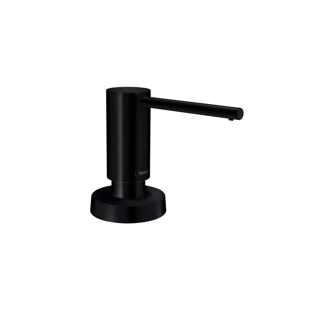 hansgrohe - Dispensador de jabón para Fregadero de baño y Cocina, 4 Pulgadas, Moderno dispensador de jabón en Negro Mate, 40448671