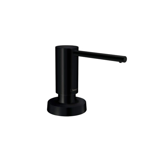 hansgrohe - Dispensador de jabón para Fregadero de baño y Cocina, 4 Pulgadas, Moderno dispensador de jabón en Negro Mate, 40448671
