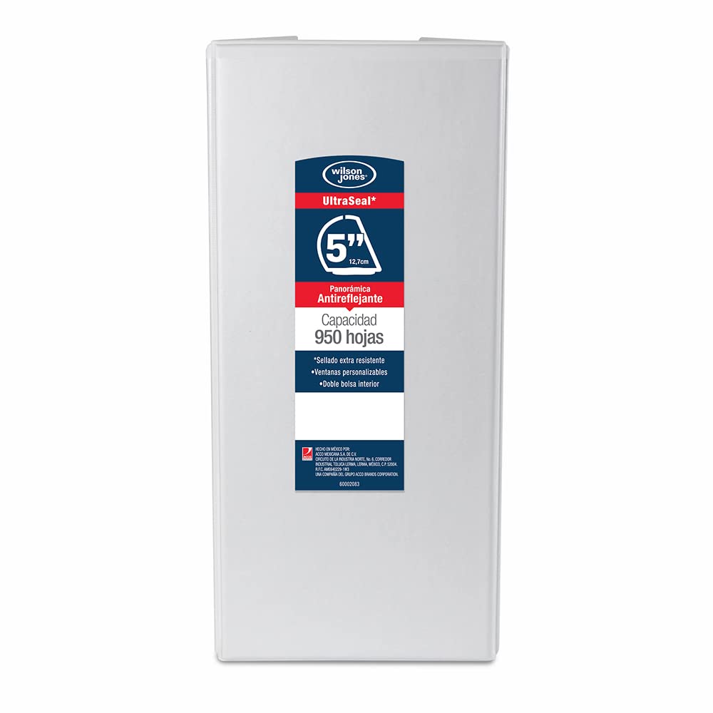 Wilson Jones Carpeta Arillo Tipo D 5 Pulgadas para 950 Hojas Tamaño Carta Color Blanco