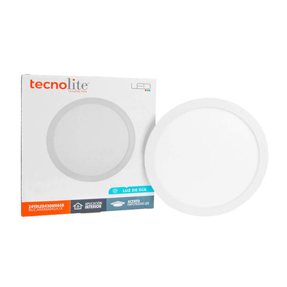 Tecnolite - Lámpara Empotrable de Techo, Downlight LED 24 W, Luz de Día 6500K, No atenuable, Diseño ultradelgado, Interiores