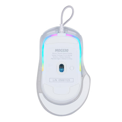 GAME FACTOR MOG530-WH Mouse Gamer Pixart 3327 hasta 12,000 dpi 1000 Hz Ajustable con Software Iluminacion RGB Framerate de 6200 fps Color Blanco