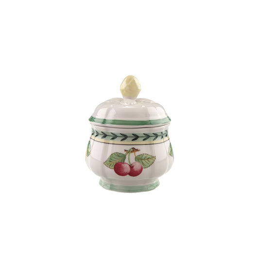 Villeroy & Boch French Garden Fleurence Azúcar cubierto, 7.5 onzas, porcelana premium, blanco/multicolor