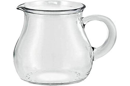 Borgonovo Jarra De Vidrio Capacidad 250 ml Mini Jarra Para Jugo, Leche, Mermeladas, Vidrio Resistente al Calor 11 cm Altura