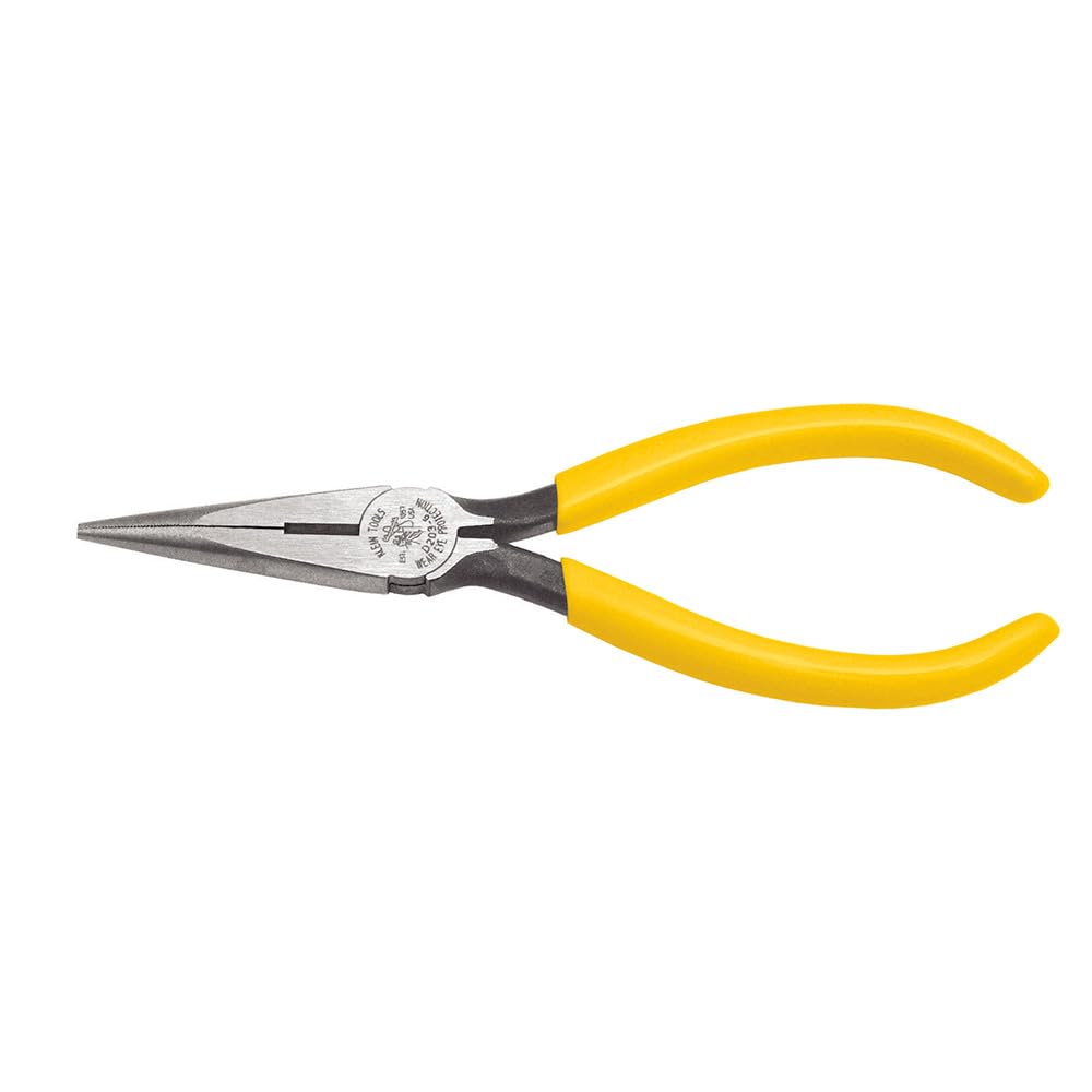 KLEIN TOOLS D203-6 | Pinzas De Punta Larga | Corte Lateral | 6-5/8 Pulgadas | Llega mejor a espacios reducidos con estas pinzas de punta larga y corte lateral, prácticas para trabajo eléctrico.