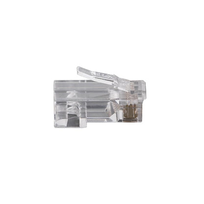 Klein Tools VDV826-728 Pass-Thru Modular Data Plug, RJ45 CAT5E, chapado en oro, conectores pasantes, paquete de 10