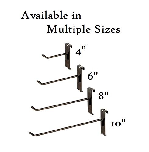 NAHANCO GWH8B Gwh8 8" Black Gridwall Hooks (Pack of 12)