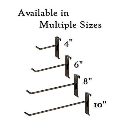 NAHANCO GWH8B Gwh8 8" Black Gridwall Hooks (Pack of 12)