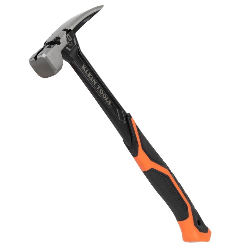 Klein Tools H80920S - Martillo de encuadre de cara lisa con garra recta, acero forjado de 20 onzas, extractor de uñas magnético y cara cuadrada extragrande