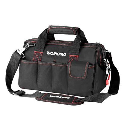 WORKPRO W081020A bolsa de almacenamiento compacta para herramientas, boca ancha superior, 12 pulgadas