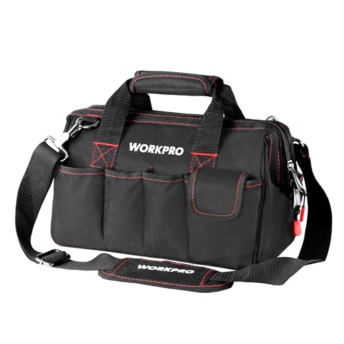 WORKPRO W081020A bolsa de almacenamiento compacta para herramientas, boca ancha superior, 12 pulgadas