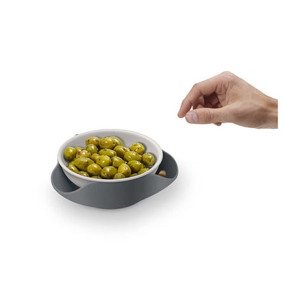 Joseph Joseph 20156 Double Dish Pistachio Bowl and Snack Serving Bowl, Gray