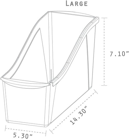 Storex 70109C06C - Contenedor grande para libros, organizador de plástico entrelazado para el hogar, la oficina y el aula, color negro, paquete de 6