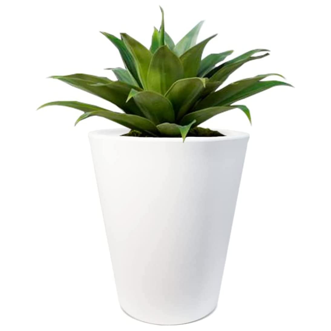 Elly Décor - Maceta de plástico cónico de 21 Pulgadas de Ancho con Orificio de Drenaje, Maceta para Plantas, Ligera y Duradera, Maceta de plástico Alta de 18 x 21 Pulgadas, Color Blanco