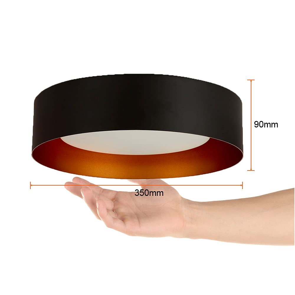 Tecnolite Lámpara LED de Techo, Lámpara para Sobreponer en Techo, Base E27 x 2, Color Negro Mate / Cobre