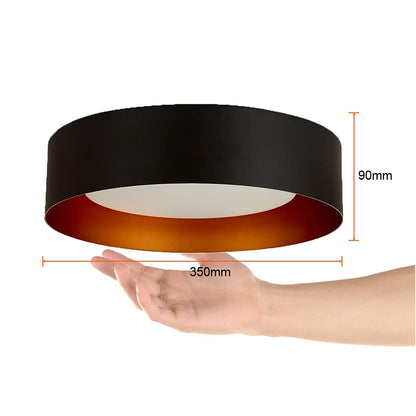 Tecnolite Lámpara LED de Techo, Lámpara para Sobreponer en Techo, Base E27 x 2, Color Negro Mate / Cobre