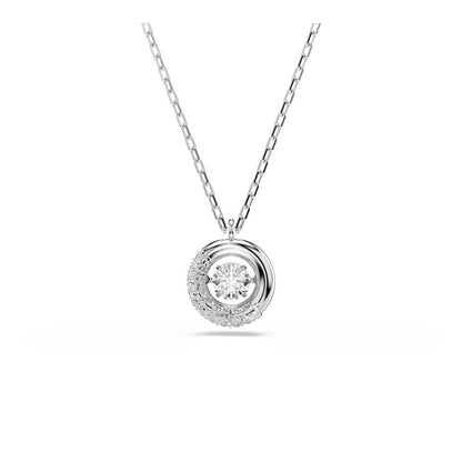 Swarovski Colgante Dextera, Talla redonda, Blanco, Baño de rodio - Dextera Colgante