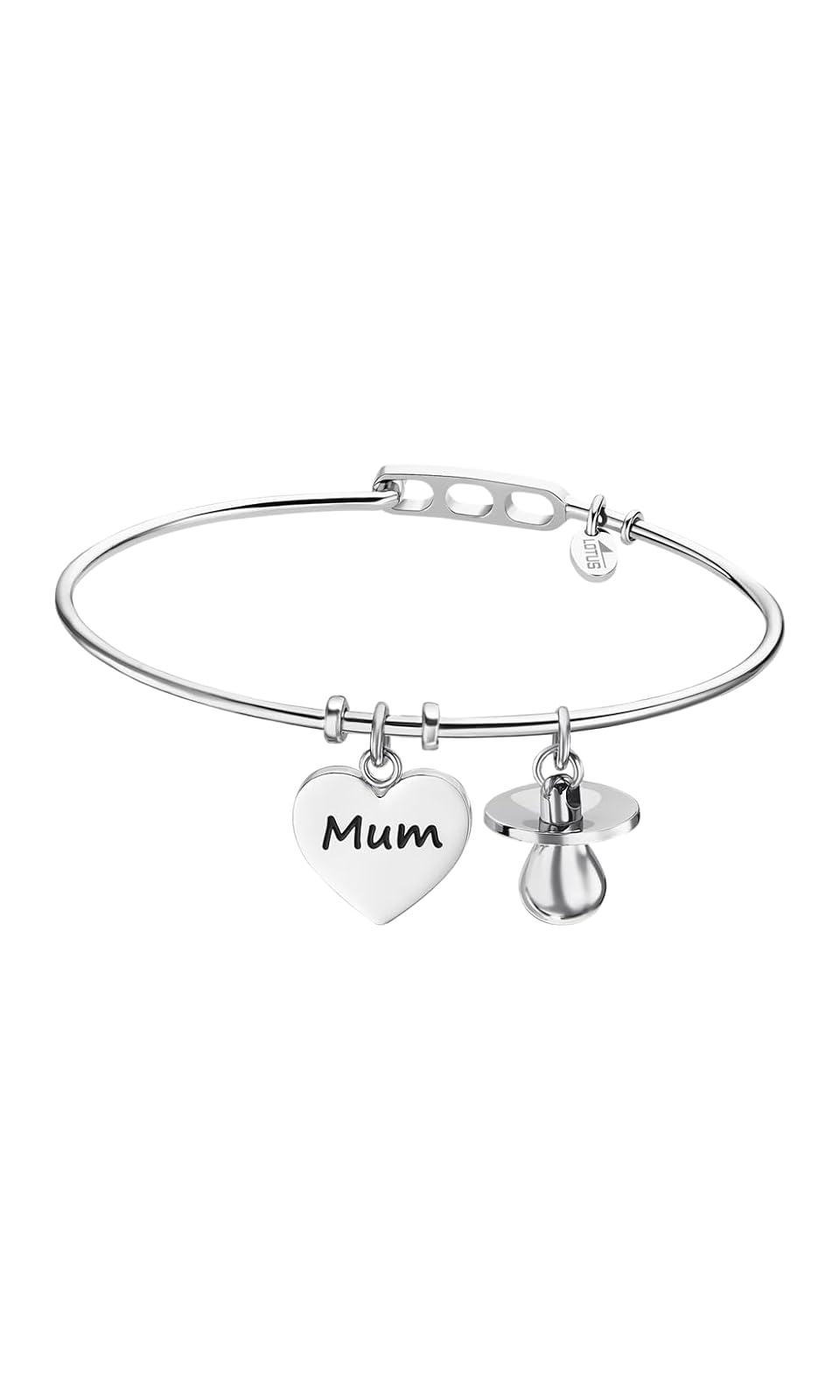 LOTUS STYLE Pulsera millennial para dama en tono plateado