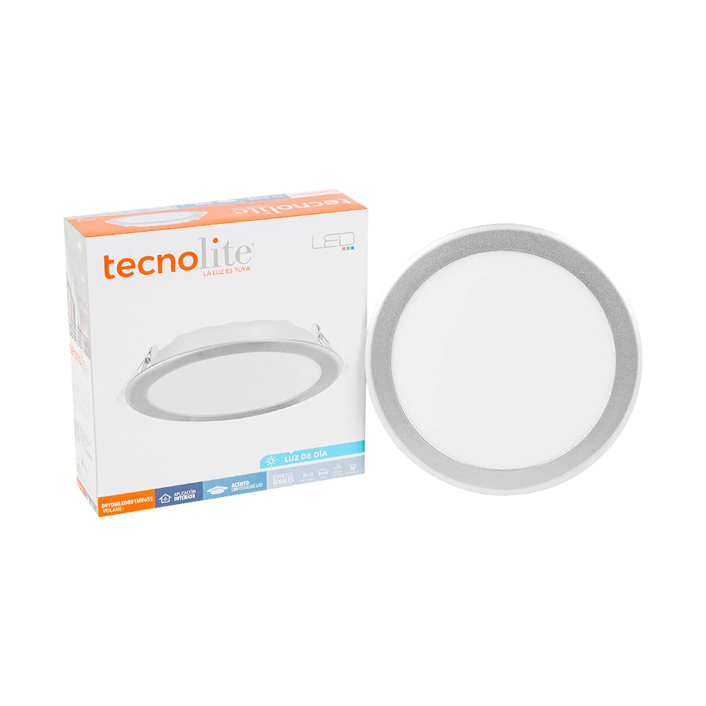 Tecnolite Lámpara LED Empotrado, Color Blanco, 9 W, Luz de Día 6 500 k, Downlight